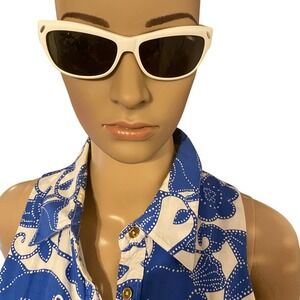 Mansfield Sunglasses White‎ Frames Retro Style Designer Eyewear